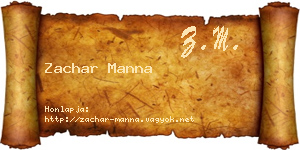 Zachar Manna névjegykártya